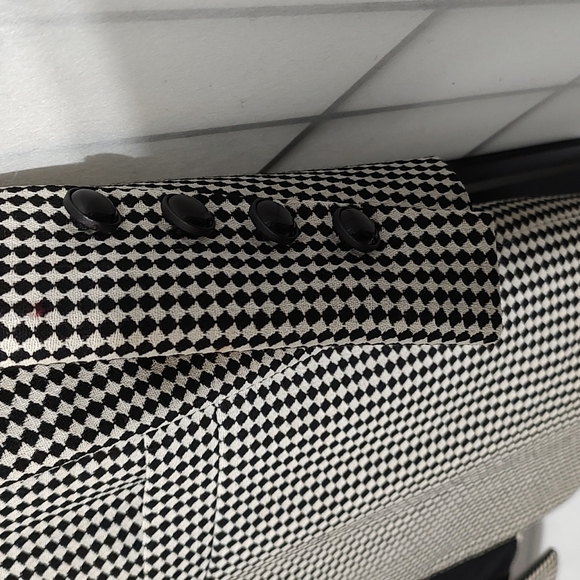 Vintage St. Emile Houndstooth Wool Jacket/ Long Blazer sz Large - Picture 6 of 13